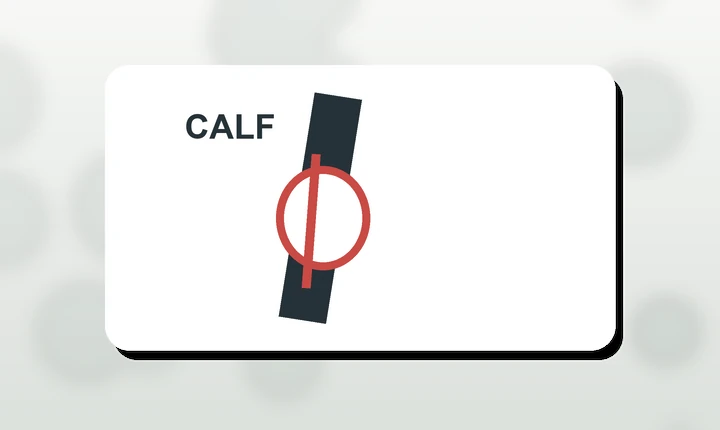 Illustration of highlighted calf strain pain